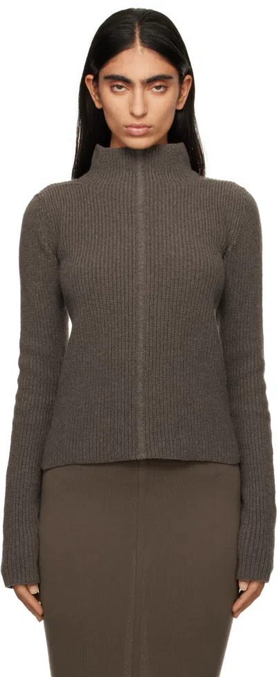 Rick Owens Gray Porterville Headon Dbl Lupetto Turtleneck In 34 Dust