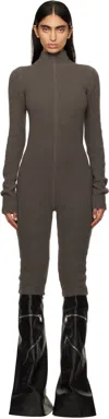 Rick Owens Gray Porterville Knit Headon Jumpsuit In 34 Dust