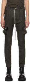 Rick Owens Gray Porterville Leather Pants In 78 Drkdust
