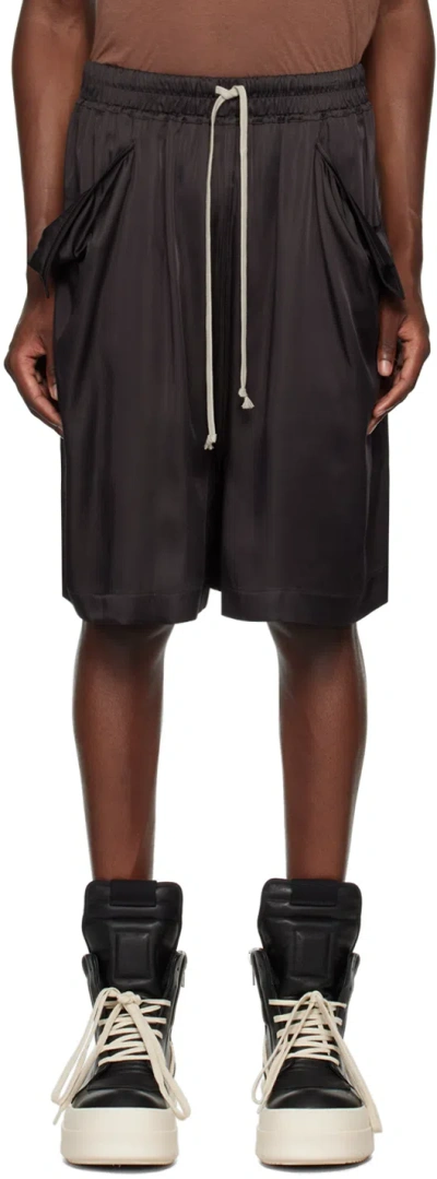Rick Owens Gray Porterville Lido Shorts In 78 Drkdust