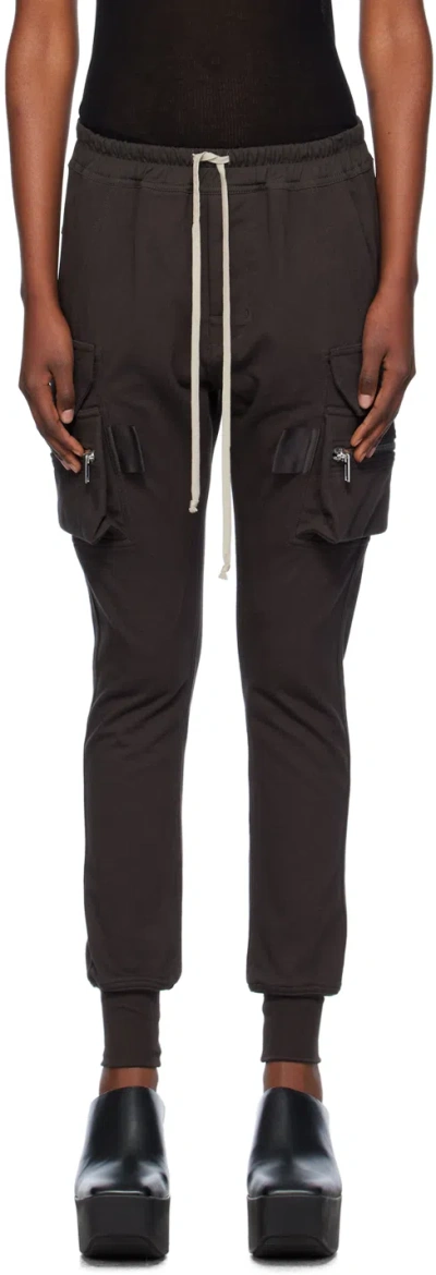 Rick Owens Gray Porterville Mastodon Cargo Lounge Pants In 78 Drkdust