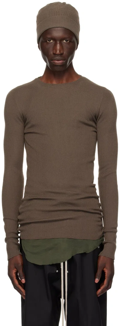 Rick Owens Gray Porterville Rib Sweater In 34 Dust