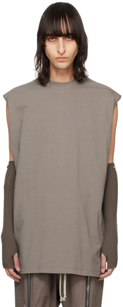 Rick Owens Gray Tarp T-shirt In 34 Dust