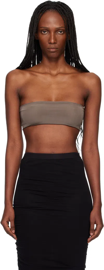 Rick Owens Gray Temple Bandeau Tube Top In Brown