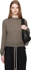 Rick Owens Gray Temple Biker Level Sweater In Brown