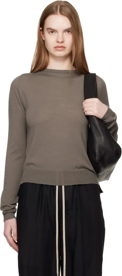 Rick Owens Gray Temple Biker Level Sweater In Brown