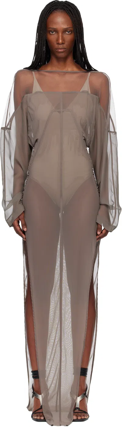 Rick Owens Gray Temple Collage Maxi Dress