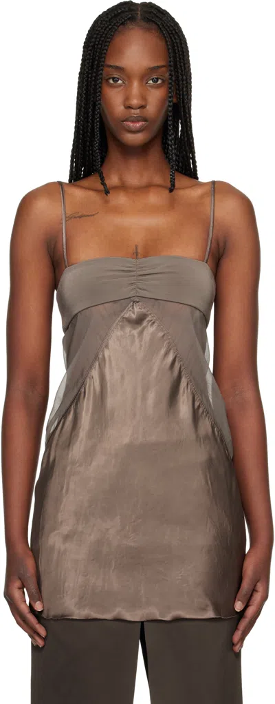 Rick Owens Gray Temple Combo Slip Top