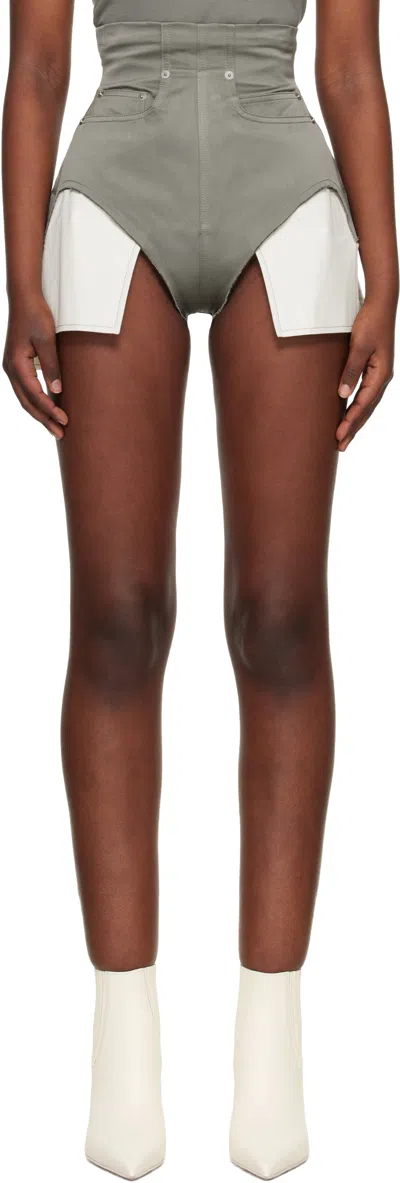 Rick Owens Gray Temple Dirt Cutoffs Shorts