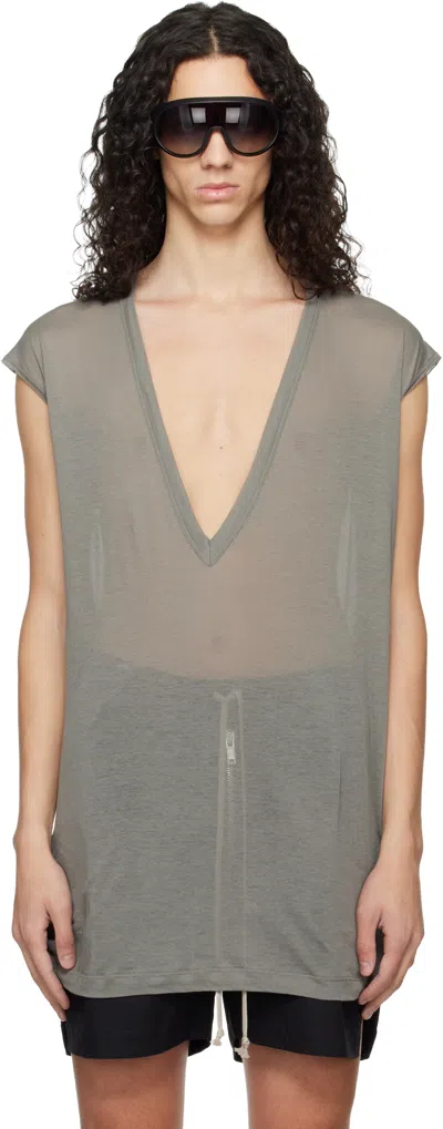 Rick Owens Gray Temple Dylan T-shirt In Brown