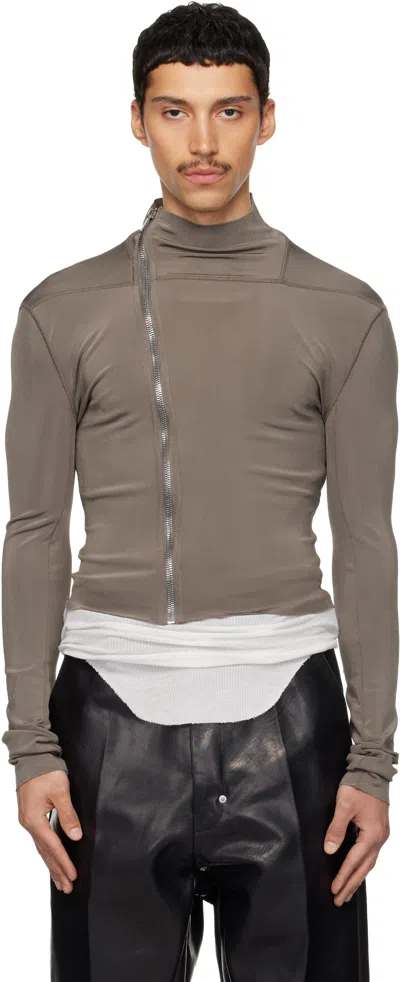 Rick Owens Gray Temple Gary Jacket In Nude