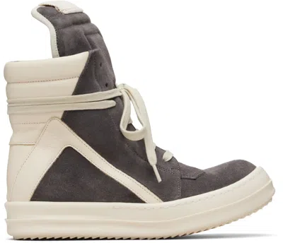 Rick Owens Gray Temple Geobasket Sneakers