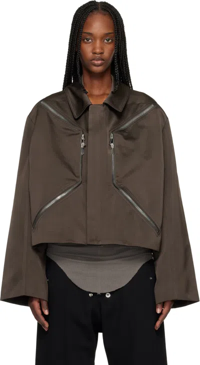 Rick Owens Gray Temple Heizer Mac Jacket In Multi