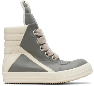 Rick Owens Gray Temple Jumbolace Geobasket Sneakers