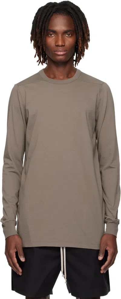 Rick Owens Gray Temple Level Ls T-shirt In Neutral