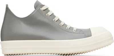 Rick Owens Low Top Sneakers Contrast Toe Rubber Sole In Gray