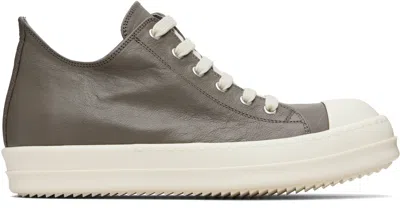 Rick Owens Gray Temple Low Sneakers In Green