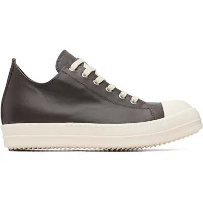 Rick Owens Gray Temple Low Sneaks Sneakers In Brown