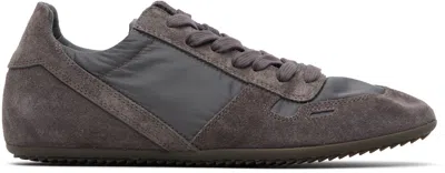 Rick Owens Gray Temple Minimal Sneakers In Brown