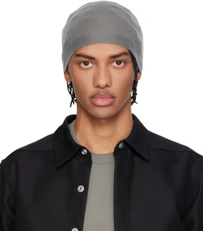 Rick Owens Gray Temple Rasato Knit Beanie