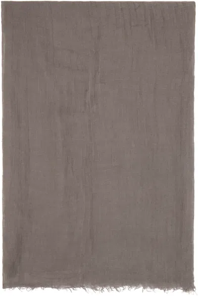 Rick Owens Gray Temple Sandy Mega Scarf In Brown