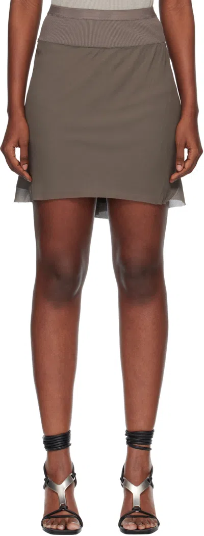 Rick Owens Gray Temple Short Bias Miniskirt In Green