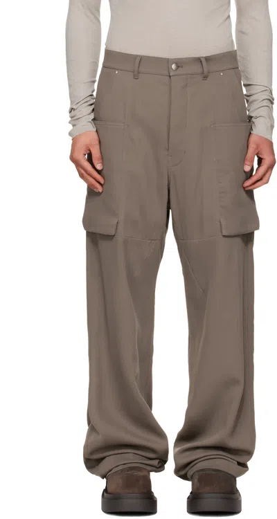 Rick Owens Gray Temple Stefan Cargo Pants In Nude