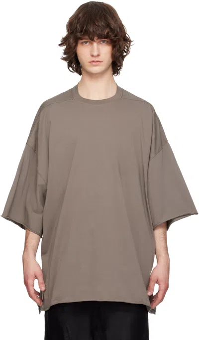 Rick Owens Jumbo Oversized Cotton Jersey Crewneck T-shirt In Brown