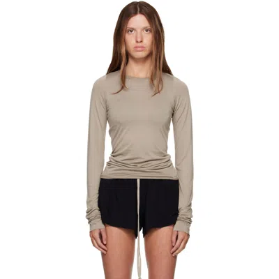 Rick Owens Gray Tower Basic Ls T-shirt In 168 Ash