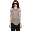 Rick Owens Gray Tower Basic Rib Tank Top In Gray