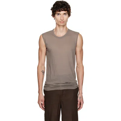 Rick Owens Gray Tower Basic Sl Tank Top In Sand