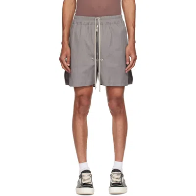 Rick Owens Gray Tower Bela Boxers Shorts In Green