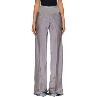 Rick Owens Gray Tower Bias Trousers In Purple