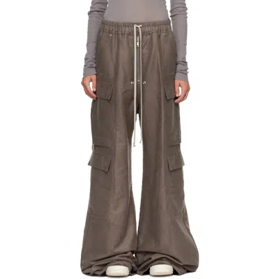 Rick Owens Gray Tower Cargobelas Cargo Pants In 34 Dust