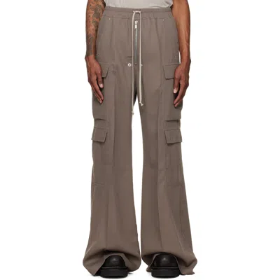 Rick Owens Gray Tower Cargobelas Cargo Pants In Transparent