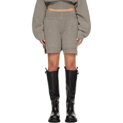Rick Owens Gray Tower Cashmere Shorts