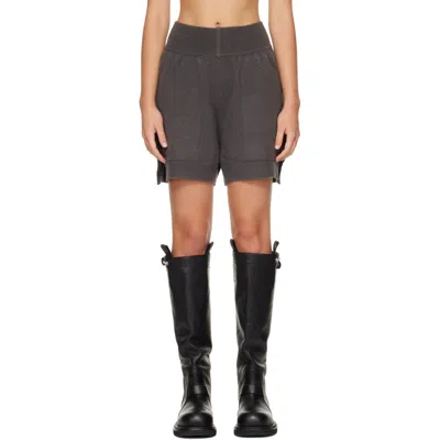 Rick Owens Gray Tower Cashmere Shorts In Multi