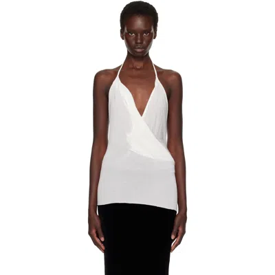 Rick Owens Gray Tower Draped Top In White