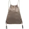 Rick Owens Gray Tower Drawstring Backpack