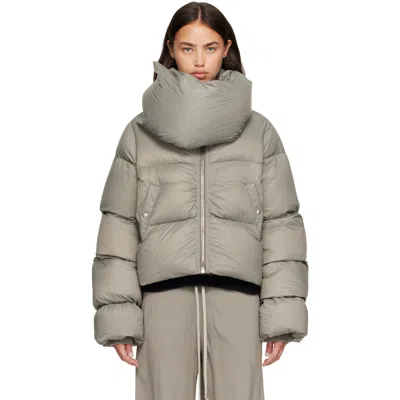 Rick Owens Gray Tower Funnel Neck Down Jacket In 48 Drkpearl