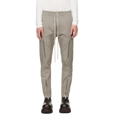 Rick Owens Gray Tower Heizer Cargo Pants In Neutral