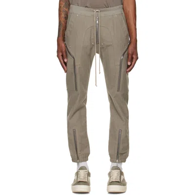 Rick Owens Gray Tower Heizer Cargo Pants In Neutral