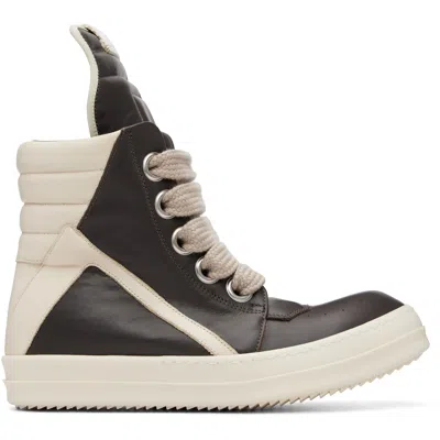 Rick Owens Gray Tower Jumbolaced Geobasket Sneakers In Black