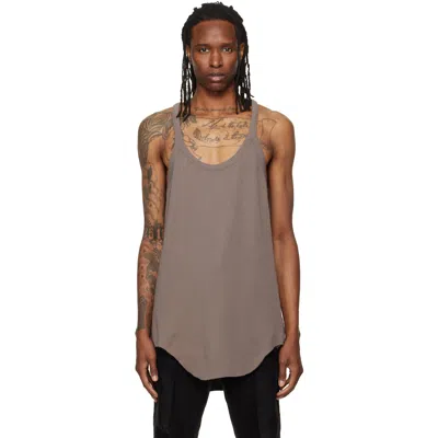 Rick Owens Gray Tower Pony Tank Top In Brown