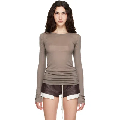 Rick Owens Gray Tower Rib Ls T-shirt