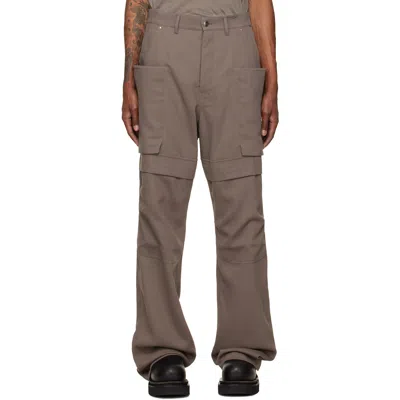 Rick Owens Gray Tower Stefan Cargo Pants In Brown