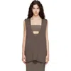 Rick Owens Gray Tower Wool Knit V Neck Vest In 78 Dark Dust