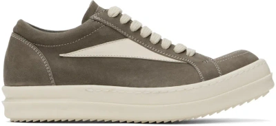 Rick Owens Grey Vintage Trainers In 3411 Dust/milk/milk