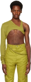 Rick Owens Green Banana Skeletank Tank Top In 32 Acid