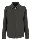 Rick Owens Green Classic Collar Zipped Sweatshirt In Green